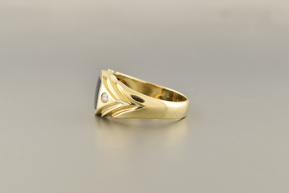 Classic Onyx and Diamond Ring