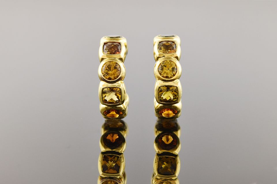 Gemstone Hoop Earrings