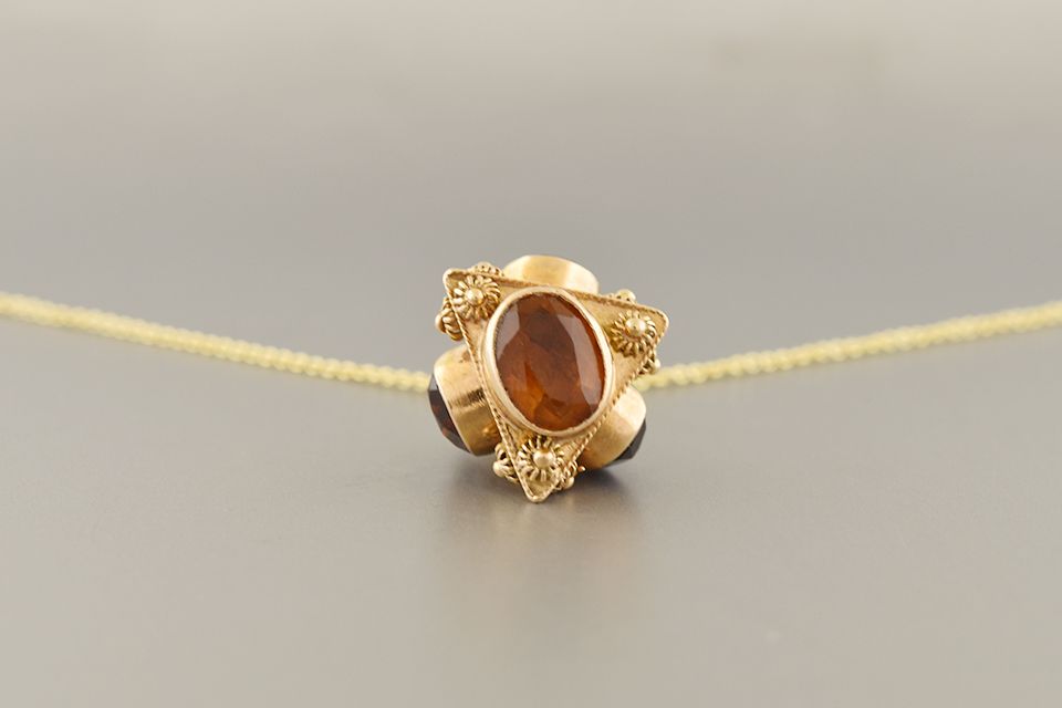 Garnet Watch Fob Pendant