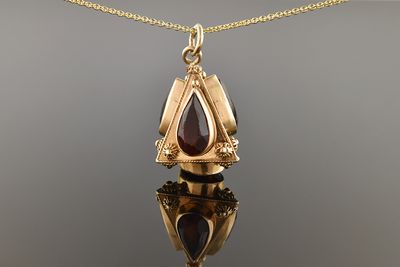 Garnet Watch Fob Pendant