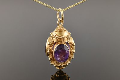 Amethyst Watch Fob Pendant