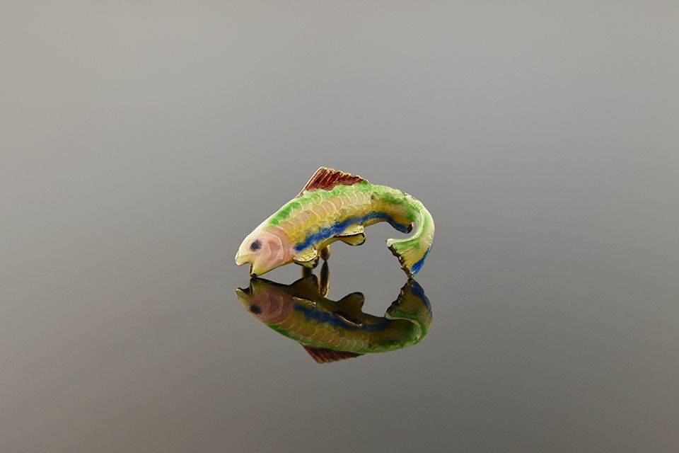 Enamel Fish Tie Tack Enamel Fish Tie Tack