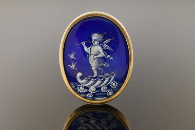 Enamel Cupid Brooch