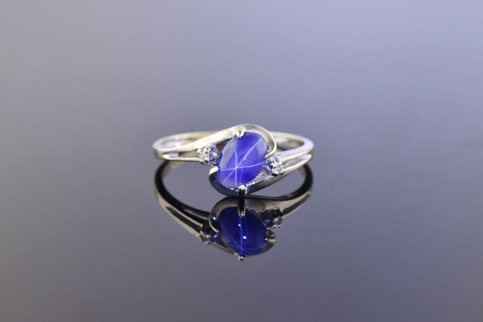 Blue Star Sapphire Ring