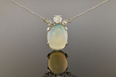 Opal & Diamond Pendant