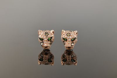 Diamond Panther Earrings