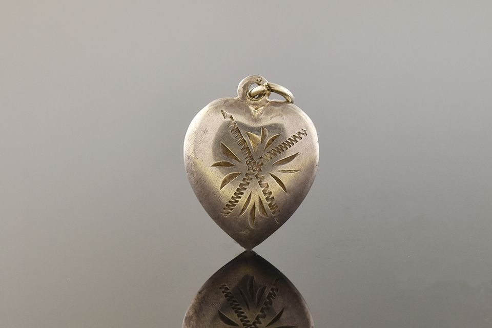 Vintage Engraved Heart Charm
