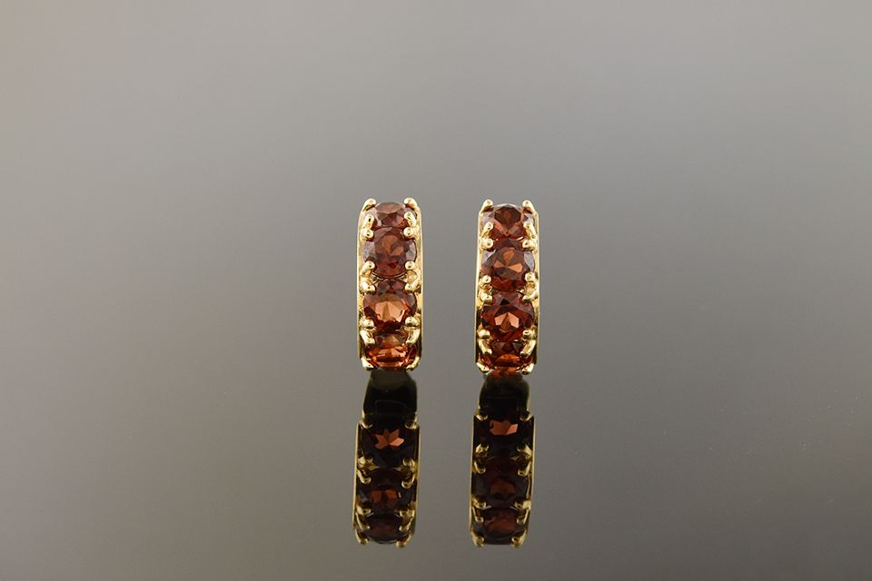 Garnet Hoop Earrings