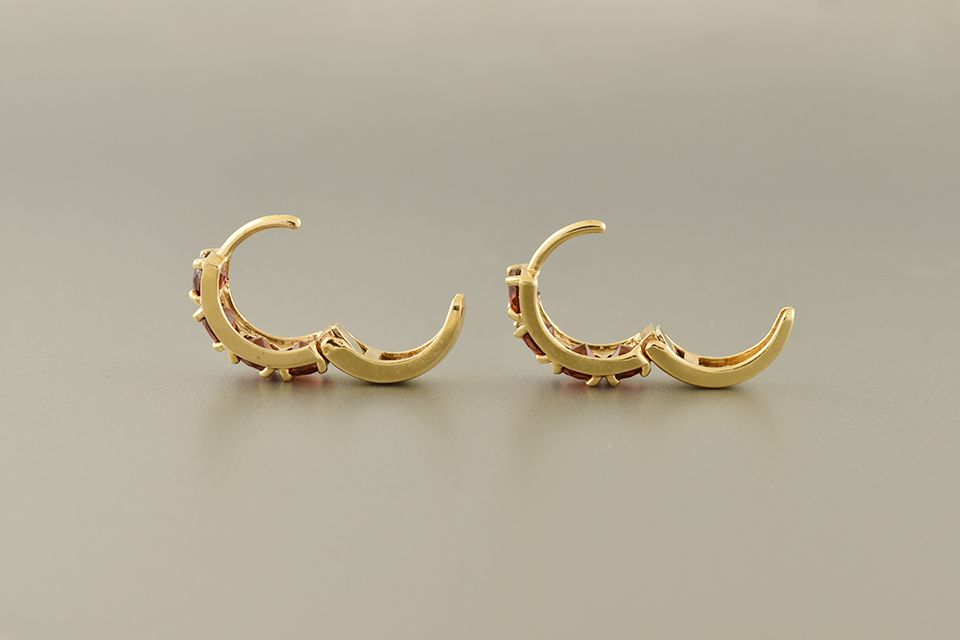 Garnet Hoop Earrings