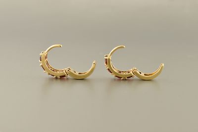 Garnet Hoop Earrings