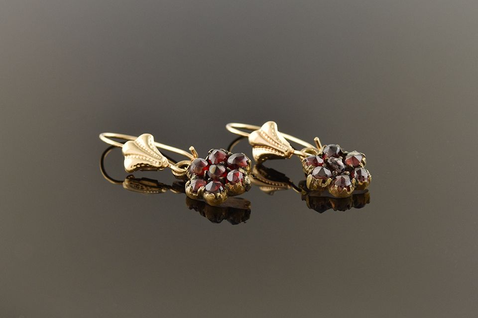 Garnet Cluster Earrings