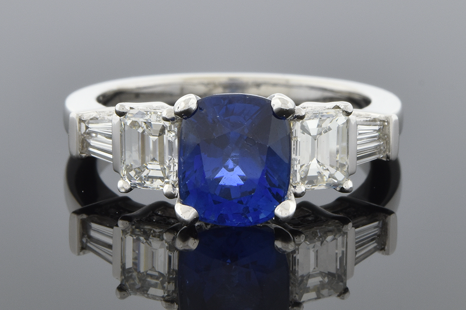 Bold Sapphire and Diamond Ring