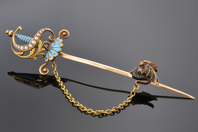 Sword Pin with Dragon Slide Sword Pin with Dragon Slide