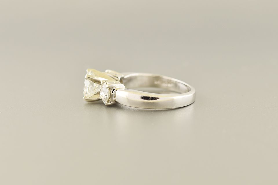 Modern Three Stone Diamond Ring