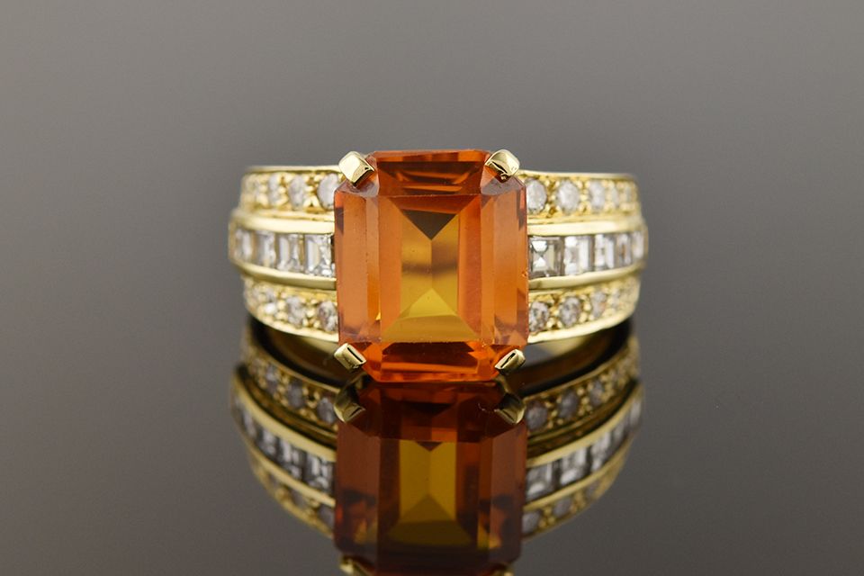 Citrine & Diamond Ring