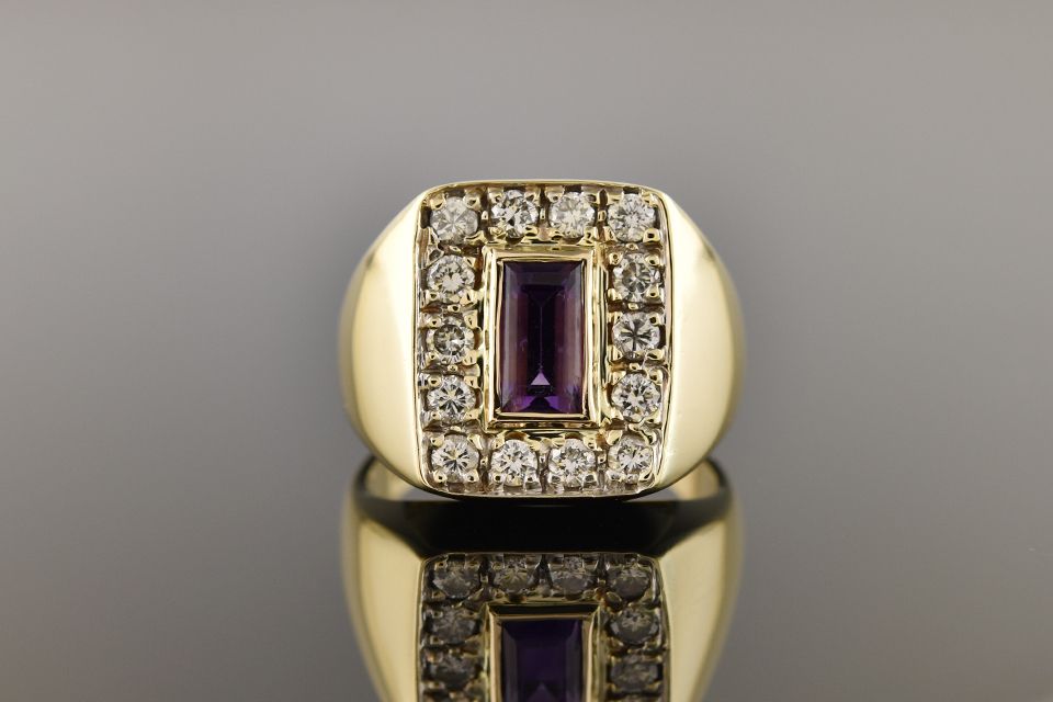 Amethyst & Diamond Ring