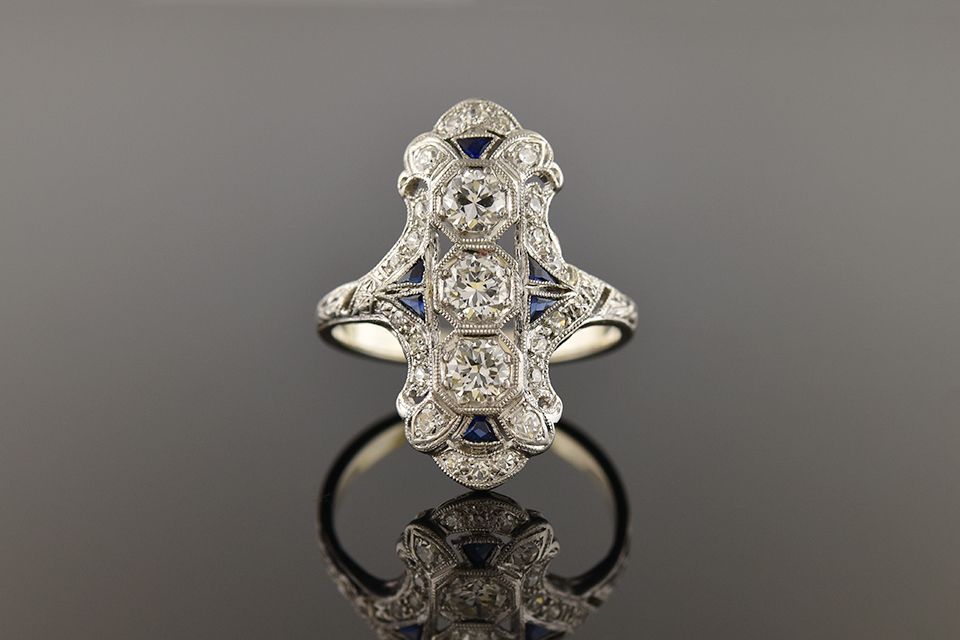 Elongated Art Deco Ring