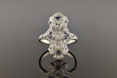 Elongated Art Deco Ring