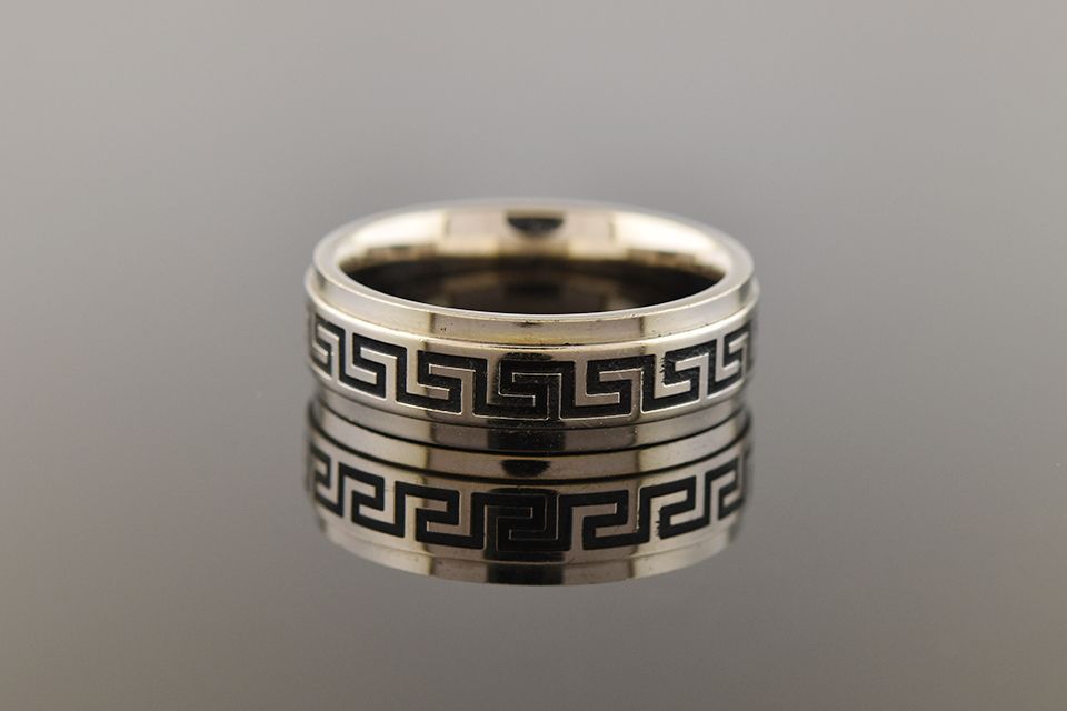 Greek Key Titanium Band