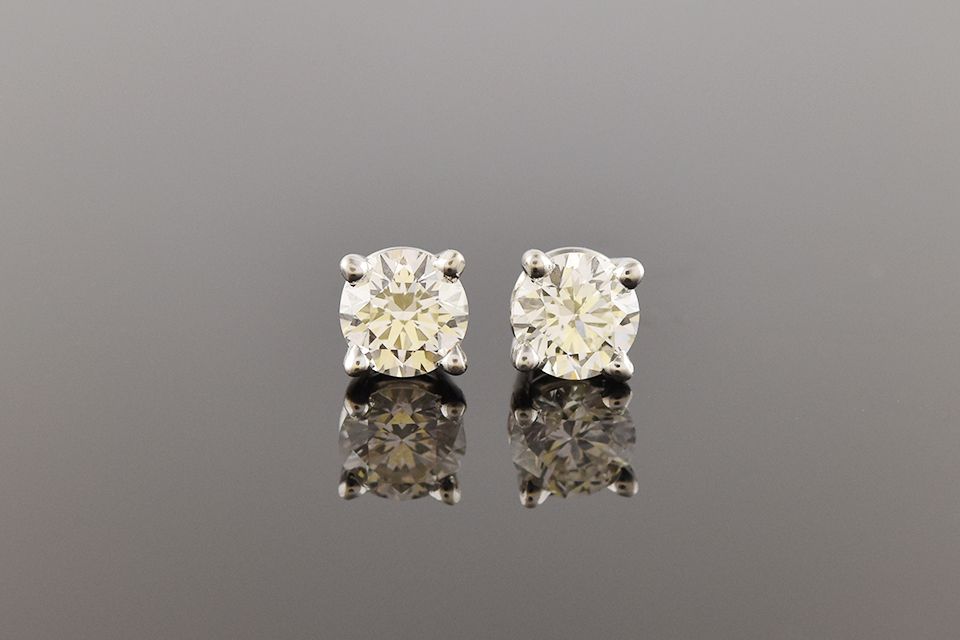 White Gold Diamond Stud Earrings