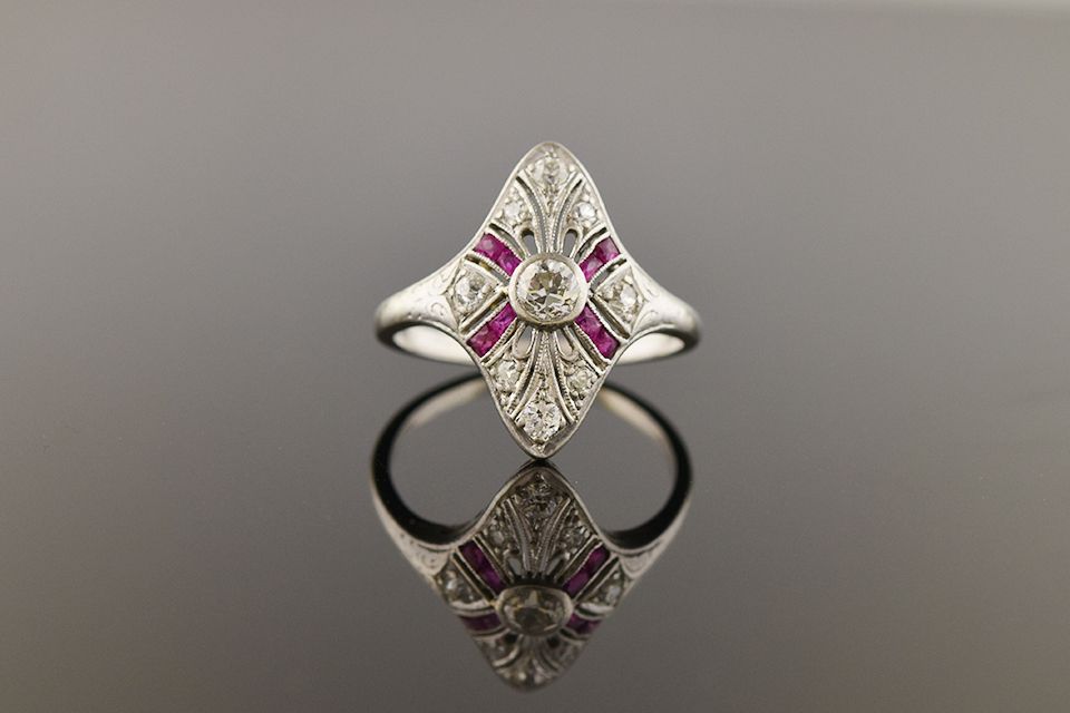 Vintage Diamond &amp; Ruby Ring