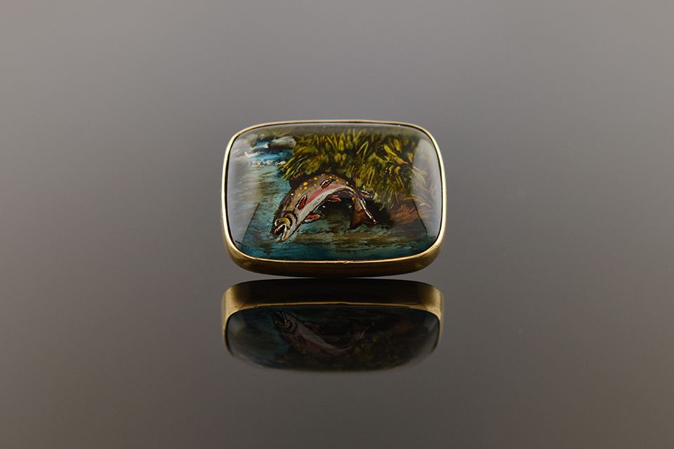 Reverse Crystal Trout Tie Tack