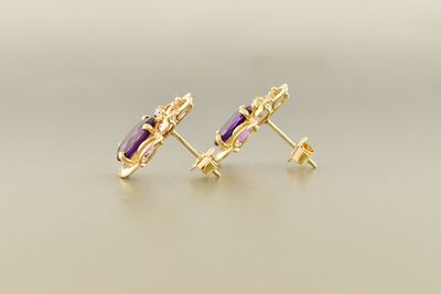 Amethyst and Diamond Earrings