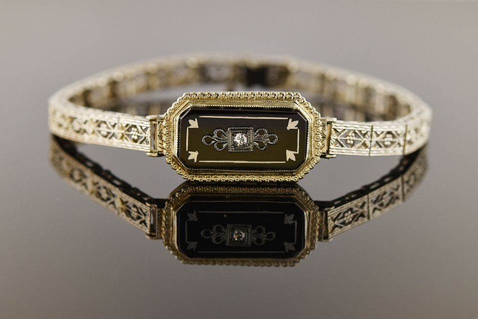 Art Deco Onyx Bracelet