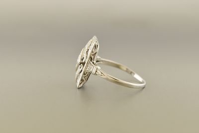 Rectangle Art Deco Platinum Diamond Ring