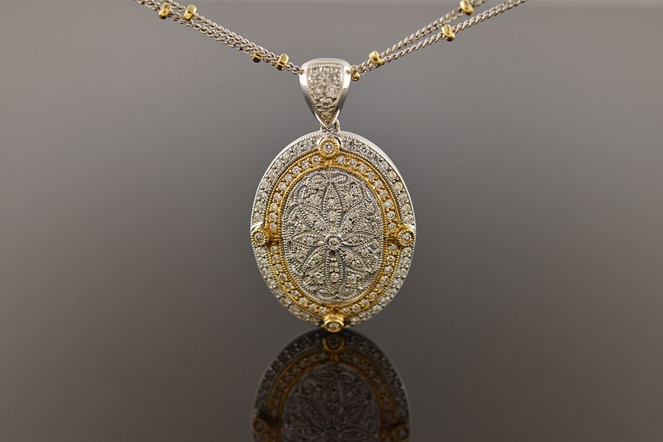 Two-Tone Diamond Locket