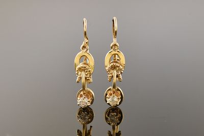 Decorative Dangle Diamond Earrings