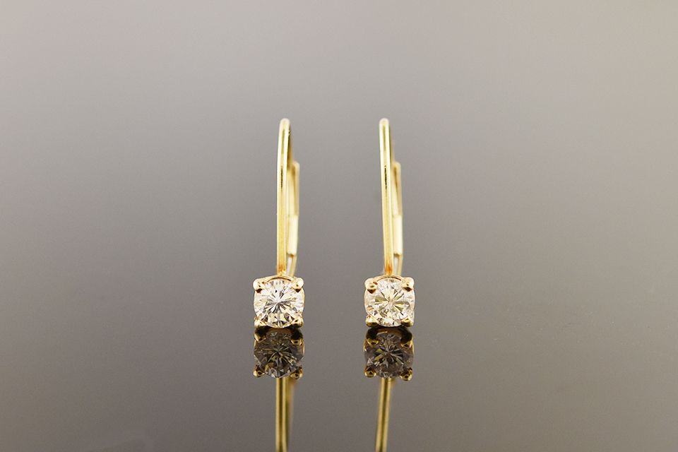 Diamond Lever-back Earrings
