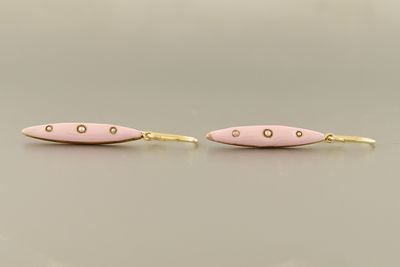 Pink Enamel Dangle Earrings