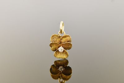 Yellow Gold Pansy Charm