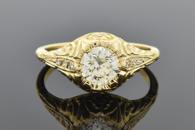 Art Nouveau Inspired Diamond Engagement Ring