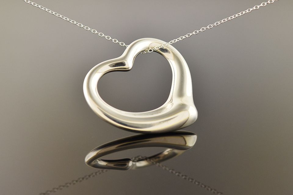 Sterling Silver Open Heart Necklace