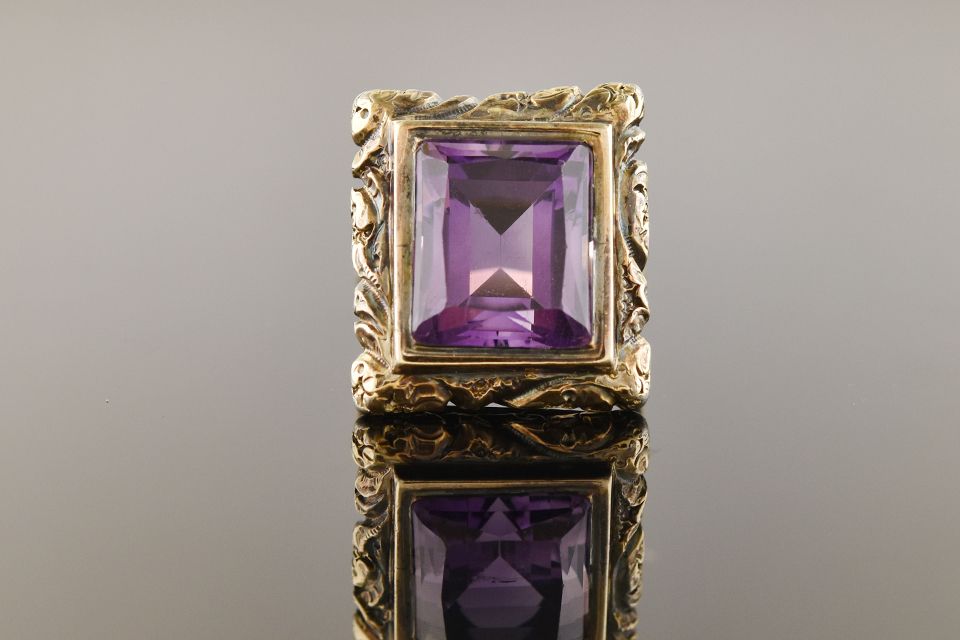 Bold Rectangular Amethyst Ring