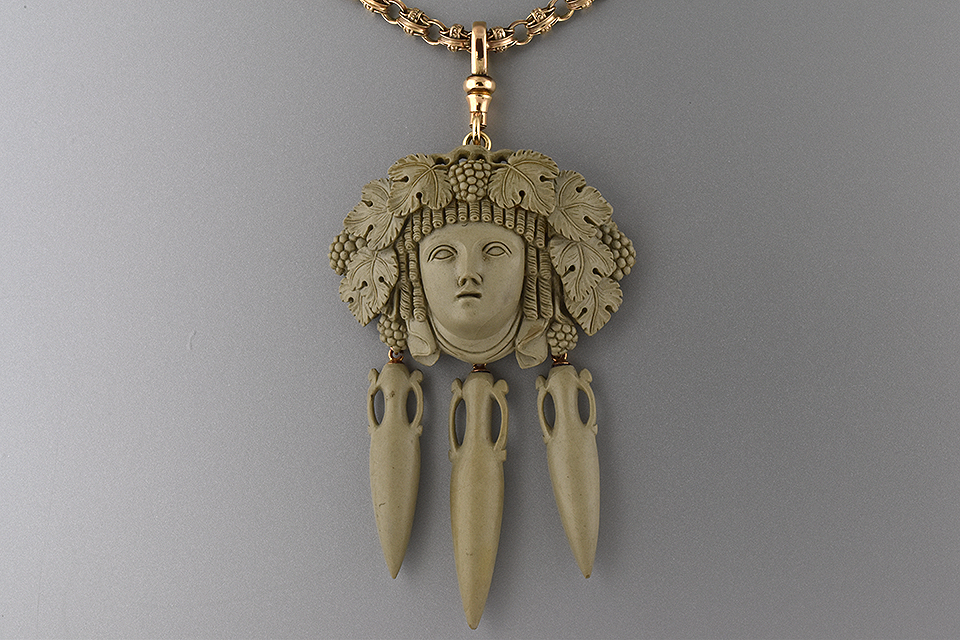 Lava Stone Cameo Necklace
