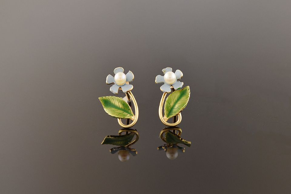 Enamel Flower Earrings