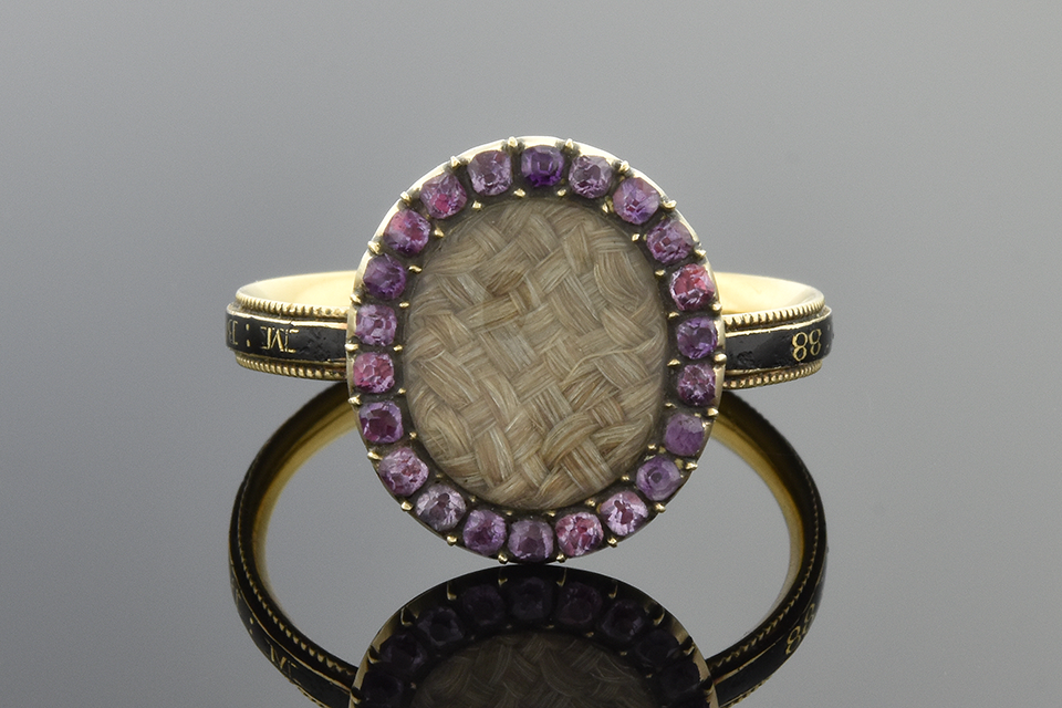 Hair Ring with Gemstone and Enamel