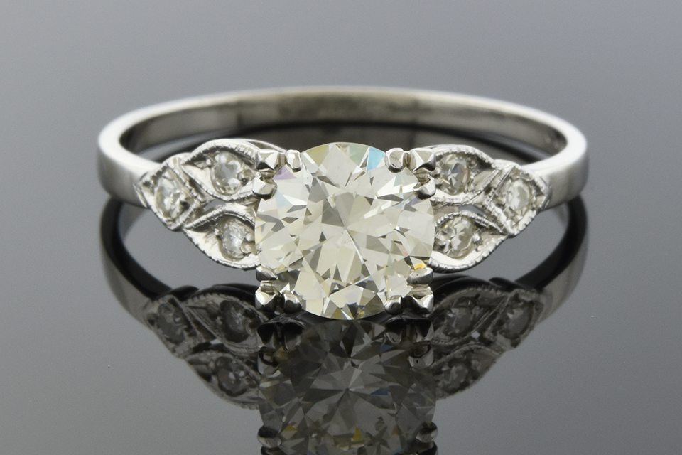 Vintage Side Design Engagement Ring