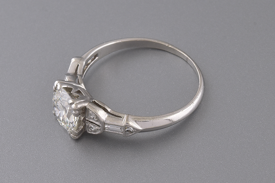Art Deco Engagement Ring with Unique Diamond Details