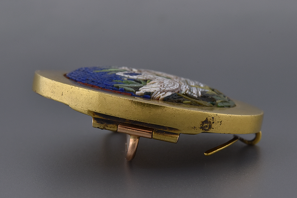 Victorian Micro Mosaic Swan Brooch