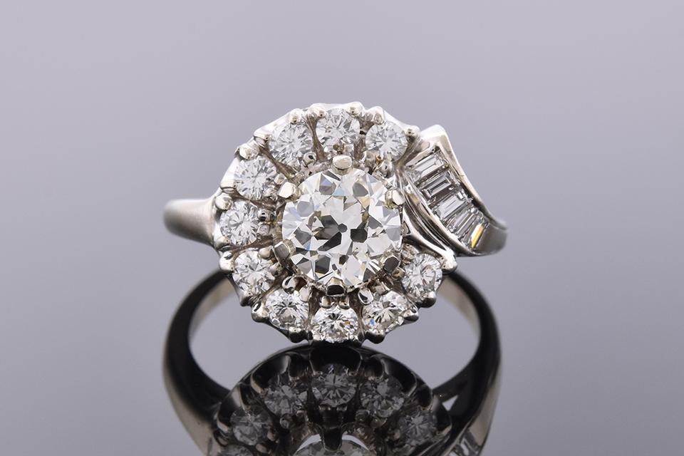 Encircled Diamond Ring with a Subtle Accent Detail