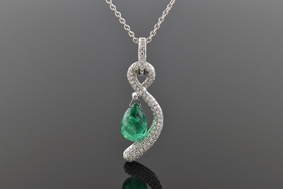 Briolette Emerald Pendant