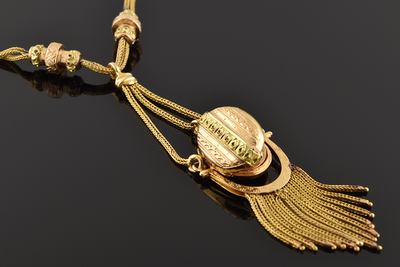 Antique Necklace with Decorative Tassel Locket