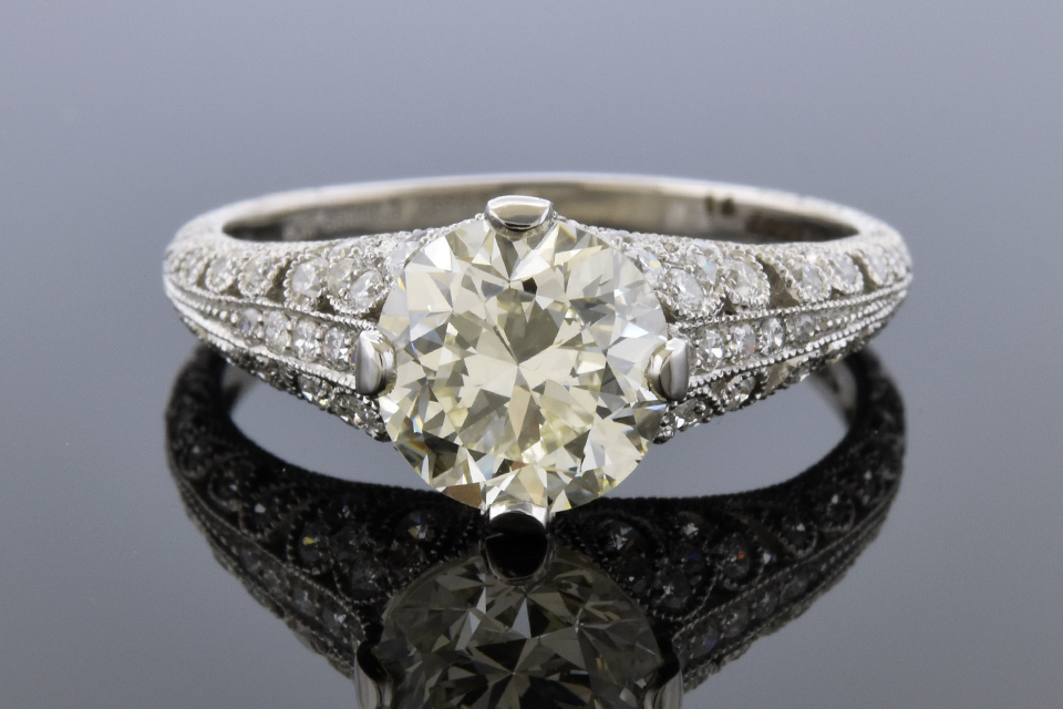 Diamond Detailed Open Design Engagement Ring