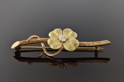 Four Leaf Clover Bar Pin