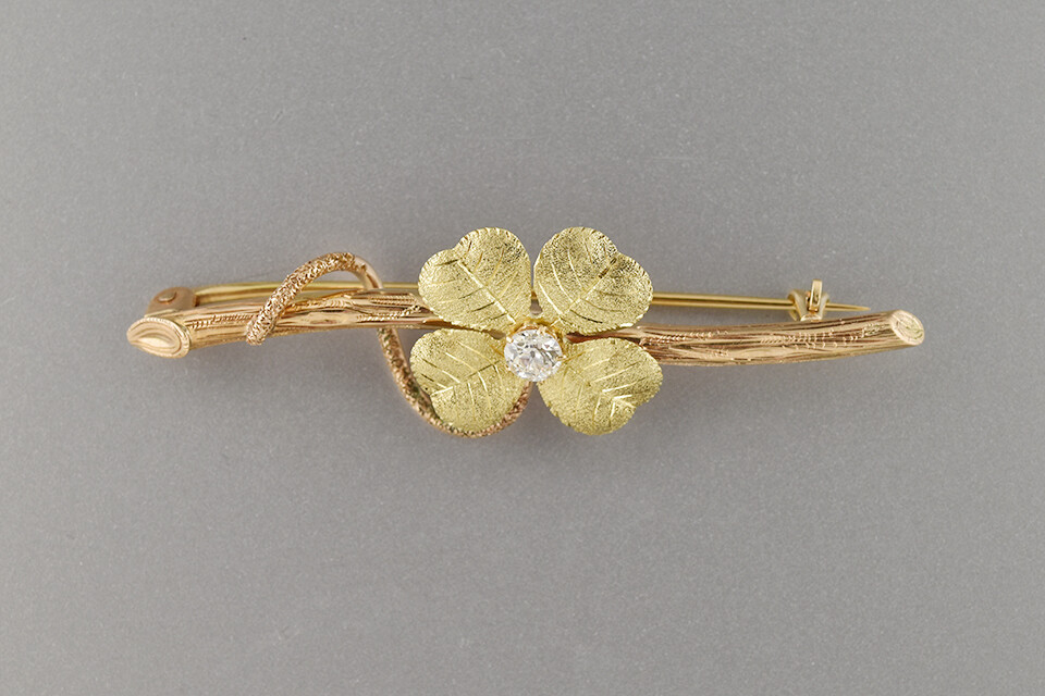 Four Leaf Clover Bar Pin