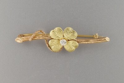 Four Leaf Clover Bar Pin